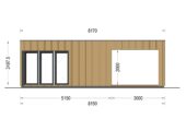 Gartenhaus PREMIUM mit Terrasse 5x3 m, 15 m² + 9 m² – Bild 9