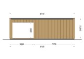 Gartenhaus PREMIUM mit Terrasse 5x3 m, 15 m² + 9 m² – Bild 11