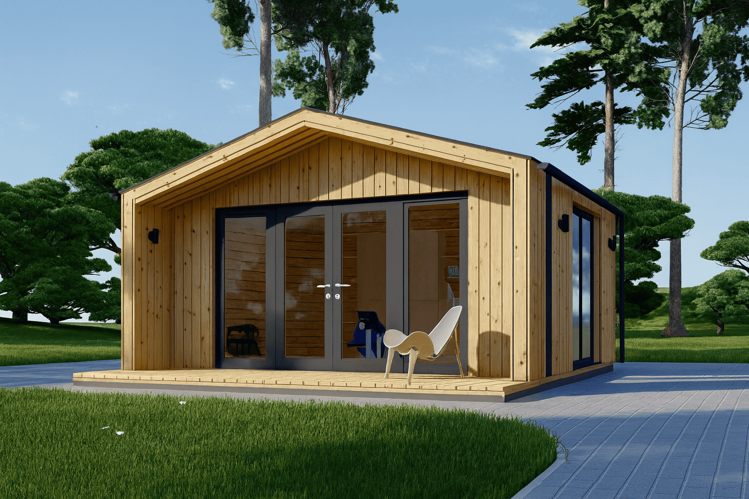 Gartenhaus_ELSA_5x4 Gartenhaus ELSA (34 mm + Holzverschalung), 5x4m, 20m² Isoliert ā Bild 1