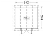 Gartenhaus  OHIO (34 mm), 3x3 m, 9 m² – Bild 7