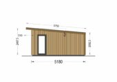 Gartenhaus EMIL (34mm + Holzverschalung ), 5x5m, 25m² – Bild 9