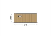 Premium Gartenhaus (34–44 mm + Holzverschalung), 6,5×4,5 m – 30 m² – Bild 7