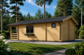 Blockbohlenhaus mit Terrasse ANTON, 5x9 m, 35 m² + 8m² – Bild 5