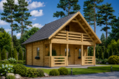 Blockbohlenhaus LANDSHUT (44 mm) · 50 m²