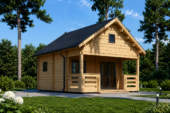 Blockbohlenhaus Tirol mit Schlafboden und Terrasse, 20 m² + 8 m² – Bild 2