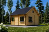 Blockbohlenhaus Tirol mit Schlafboden und Terrasse, 20 m² + 8 m² – Bild 4