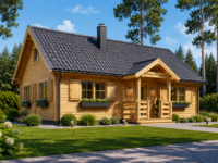 Blockbohlenhaus ERNI (66 mm) 70 m²