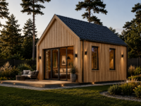 Blockbohlenhaus SUSI (44mm + Holzverschalung), 20m²