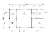 Blockbohlenhaus mit Terrasse ANTON, 5x9 m, 35 m² + 8m² – Bild 8