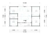 Blockbohlenhaus ULRICH (44 oder 66 mm) · 70 m² · Flachdach – Bild 6