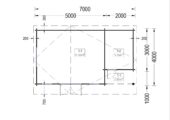 Premium Gartenhaus  CLAUDIA (44-66mm) 28m², 7x4m – Bild 6