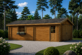 Doppelgarage aus Holz (44mm), 6x9 m, 54m² – Bild 4