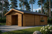 Doppelgarage aus Holz (44mm), 6x9 m, 54m² – Bild 2