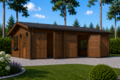 Dreifachgarage aus Holz (44mm), 9x6m, 54m²