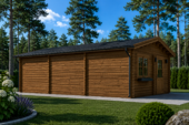 Dreifachgarage aus Holz (44mm), 9x6m, 54m² – Bild 4
