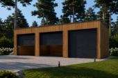 Dreifachgarage mit Flachdach (34mm + Holzverschalung), 9x6m, 54m² – Bild 5