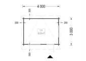 Gartenhaus Donau 4x3 m, 12 m² mit Flachdach – Bild 6