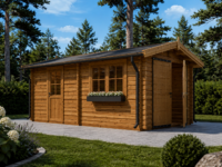Einzelgarage aus Holz (44 mm), 4x6 m, 24 m²