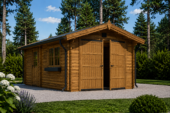 Einzelgarage aus Holz (44 mm), 4x6 m, 24 m² – Bild 2