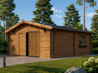 Einzelgarage aus Holz (44mm) 6x6m, 36m²