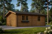 Einzelgarage aus Holz (44mm), 5x6m, 30m² – Bild 3