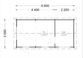 Gartenhaus ELENA (44 oder 66 mm) – 6,6 × 3 m (20 m²) – Bild 5