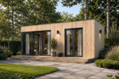 Gartenhaus PREMIUM (34mm + Holzverschalung), 6.5x4.5m, 30m² Extra Isoliert – Bild 2