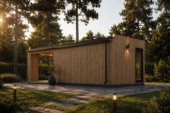 Gartenhaus PREMIUM mit Terrasse 5x3 m, 15 m² + 9 m² Isoliert Extra Isoliert – Bild 5
