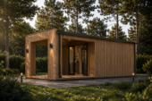 Gartenhaus PREMIUM mit Terrasse 5x3 m, 15 m² + 9 m² Isoliert Extra Isoliert – Bild 2