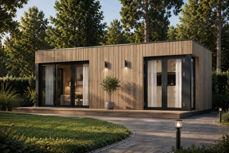 Gartenhaus PREMIUM (34mm + Holzverschalung), 7.5x4m, 30m² Extra Isoliert