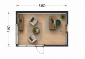 Gartenhaus PREMIUM 5x3 m, 15 m² Isoliert – Bild 6