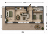 Holzhaus TOBI 47 m² Isoliert | Modernes Ferienhaus – Bild 6