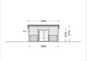 Blockbohlenhaus HANNES (66 mm) · 42 m² + 10 m² überdachte Terrasse · Pultdach – Bild 7