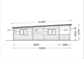 Blockbohlenhaus HANNES (66 mm) · 42 m² + 10 m² überdachte Terrasse · Pultdach – Bild 6