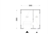 Holzgarage mit Flachdach Plus (34mm + Holzverschalung), 6x6m, 36m² – Bild 6