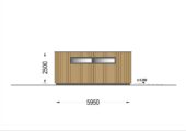 Holzgarage mit Flachdach Plus (34mm + Holzverschalung), 6x6m, 36m² – Bild 7