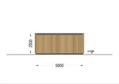 Holzgarage mit Flachdach Plus (34mm + Holzverschalung), 6x6m, 36m² – Bild 8