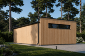 Holzgarage mit Flachdach Plus (34mm + Holzverschalung), 8x6m, 48m² – Bild 4