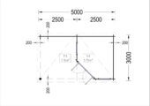 Gartenhaus mit Terrasse KATI (44 mm), 5x3 m, 7.5 m² + 7.5 m² – Bild 6