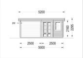 Gartenhaus mit Terrasse KATI (44 mm), 5x3 m, 7.5 m² + 7.5 m² – Bild 7