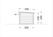 Gartenhaus mit Terrasse KATI (44 mm), 5x3 m, 7.5 m² + 7.5 m² – Bild 5