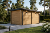 Gartenhaus mit Terrasse KATI (44 mm), 5x3 m, 7.5 m² + 7.5 m² – Bild 4