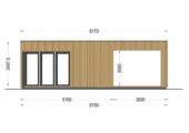 Gartenhaus PREMIUM mit Terrasse 5x3 m, 15 m² + 9 m² Isoliert Extra Isoliert – Bild 9