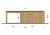 Gartenhaus PREMIUM mit Terrasse 5x3 m, 15 m² + 9 m² Isoliert Extra Isoliert – Bild 11
