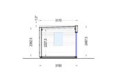 Premium Gartenhaus Tobi (34mm + Holzverschalung), 6x3m, 18m² – Bild 5