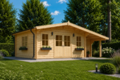 Premium Gartenhaus  CLAUDIA (44-66mm) 28m², 7x4m