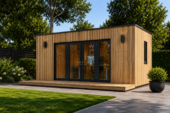Premium Gartenhaus Tobi (34mm + Holzverschalung), 6x3m, 18m²