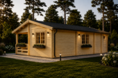 Blockbohlenhaus mit Terrasse LILLI, 32 m² + 20m² – Bild 4