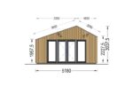 Premium Gartenhaus TONIA (34 mm + Holzverschalung), 5x5 m, 25 m²