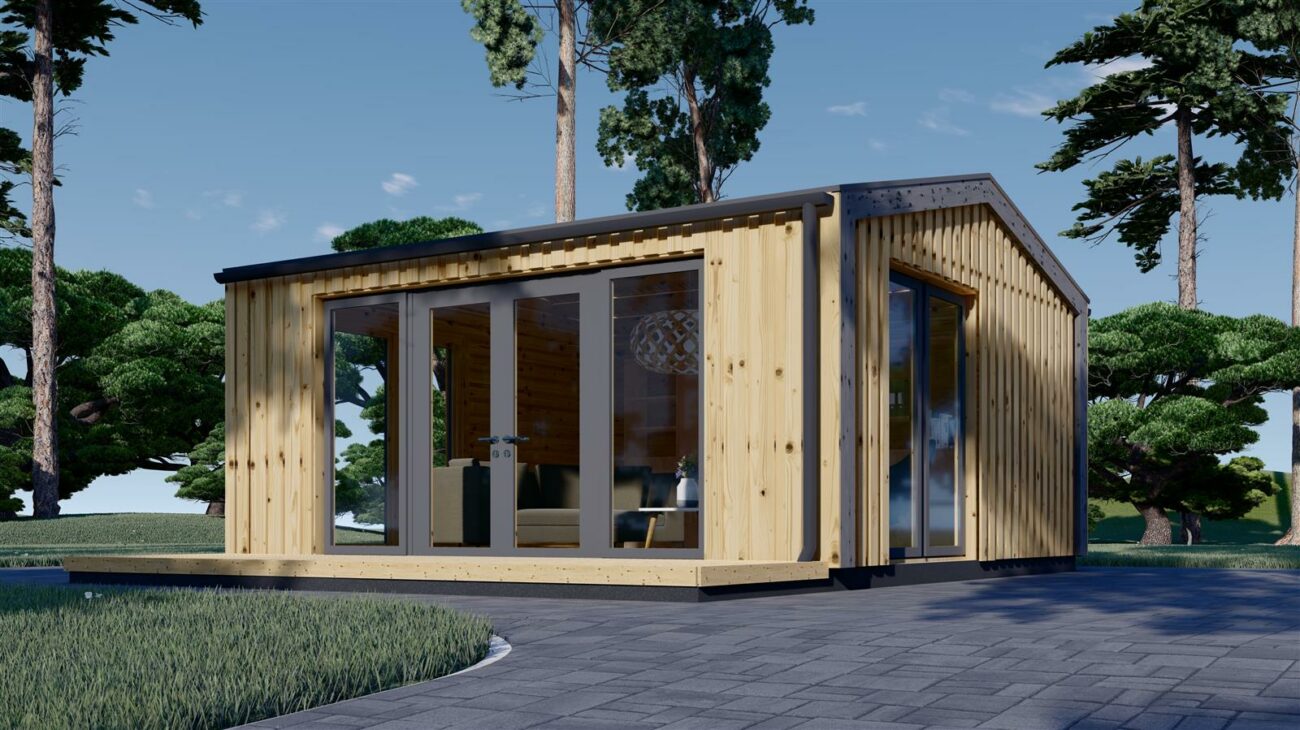 Gartenhaus EMMY (34 mm + Holzverschalung), 5x5 m, 25 m²